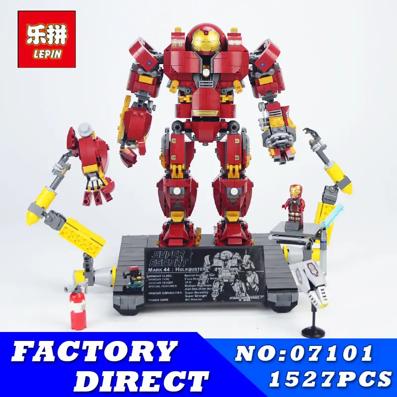 

Lepin 07101 Marvel Avengers4 Super Herso Compatible with 76105 Iron Man Anti Hulk Mech Toy Building Bricks Blocks Model for boy