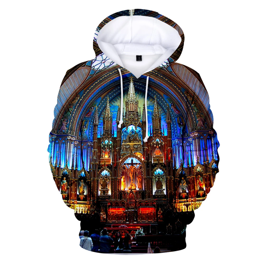 

2019 new hot hip hop casual 3D hooded sweatshirt Notre Dame de Paris men and women shirt printed men 3D hooded sweatshirt