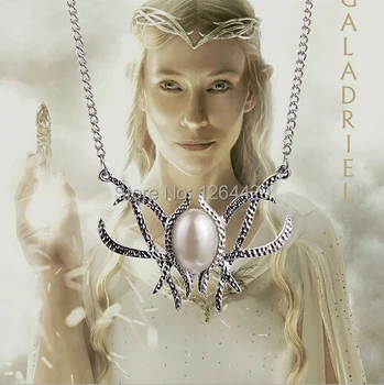 

The Lord Of the Hobbit An Unexpected Journey Galadriel Pendant Necklace Fairy Queen Elf Chain Necklace Free shipping