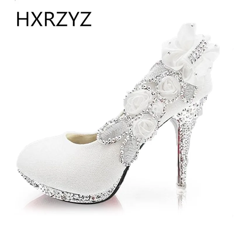 Online Shop Hxrzyz New Bridal Shoes Size 41 High Heels Flowers