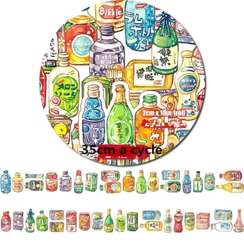 

10m long Japanese drinks decoration washi Tape DIY planner Diary scrapbooking masking tape Escolar