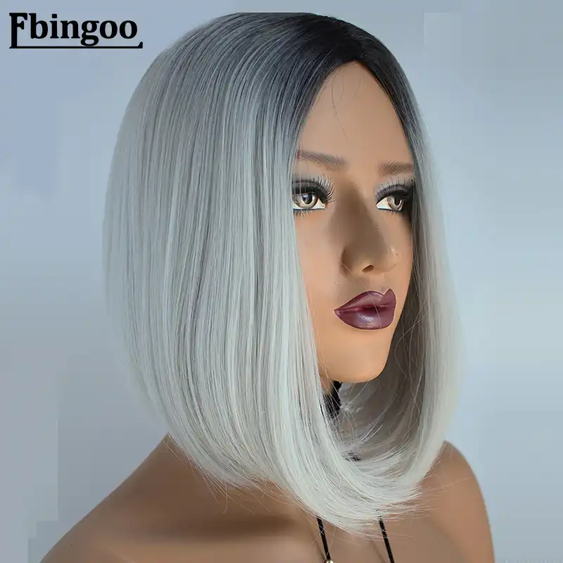 Ebingoo High Temperature Fiber Peruca Cabelo Short Straight Bob