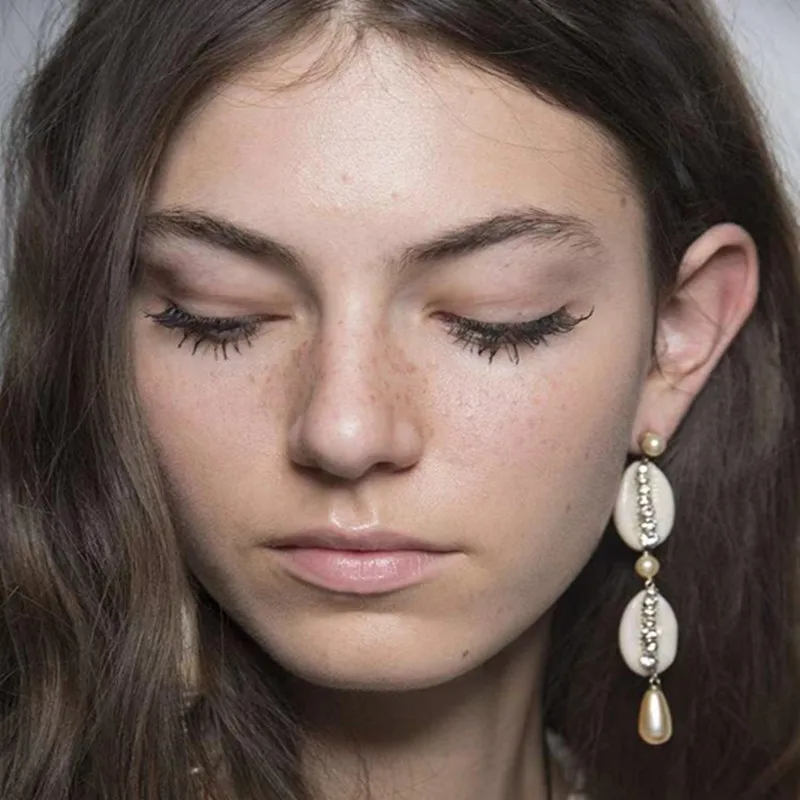 Baroque natural shell earring elegant bohemia boho gold earring boucles d oreille femme jewelry circle earrings best gift