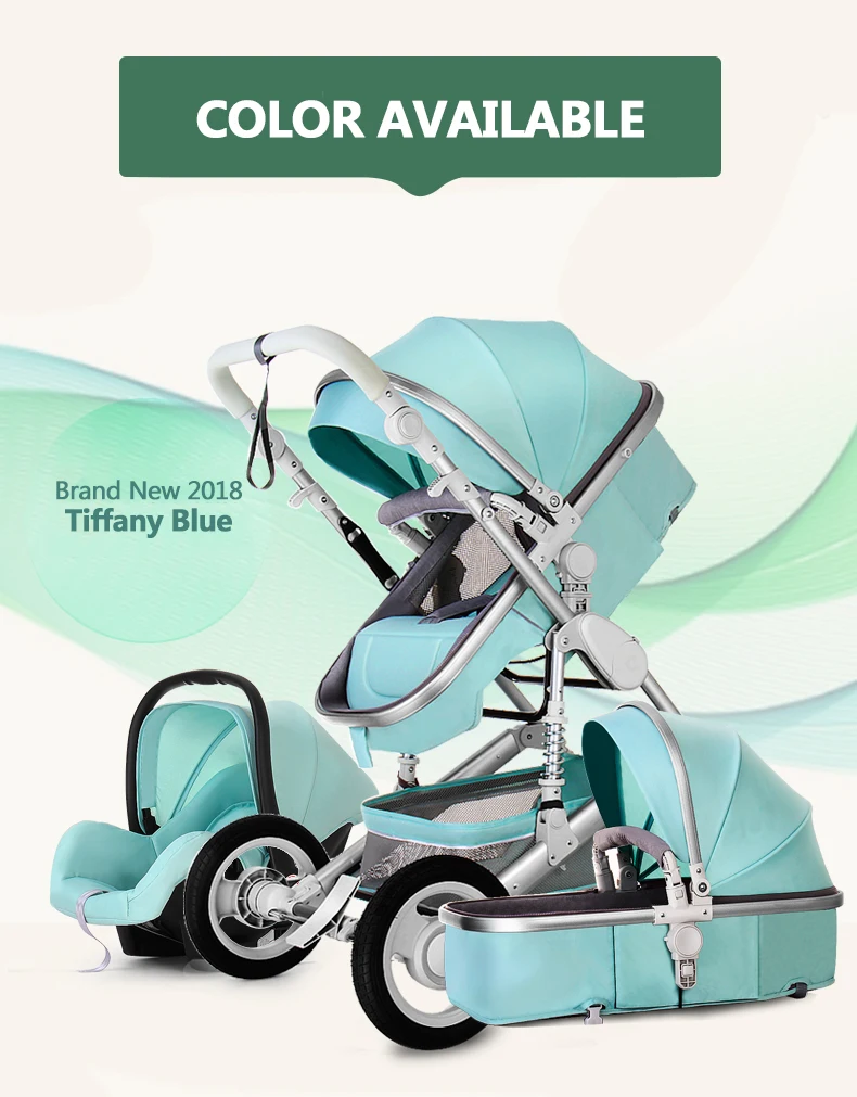 High Landscape   Luxury Infant  3 in 1 stroller Baby Stroller  Carriage Basket Four Wheels Stroller Baby Safe Seat