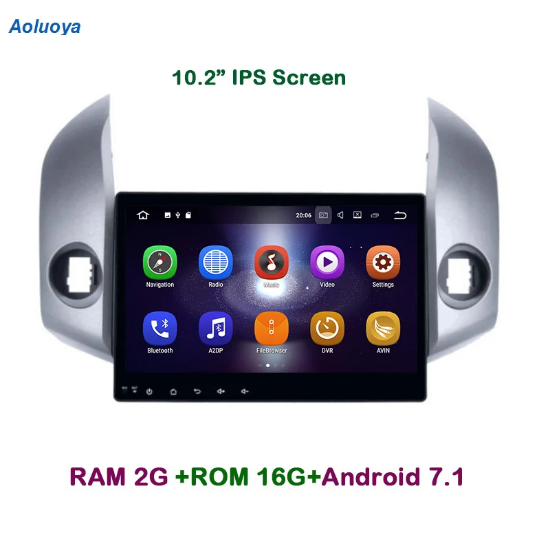 

Aoluoya Android 7.1 2 Din CAR DVD Radio GPS Navigation For Toyota RAV4 RAV 4 2007-2012 Stereo Audio Video multimedia head unit