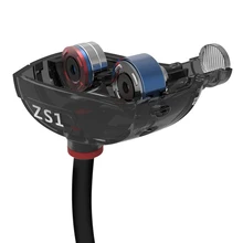 KZ ZS1 Earphones 100% Original In-ear Earphone Double Unit Driver Professional Level Game Headset Hifi Earbuds With Microphone