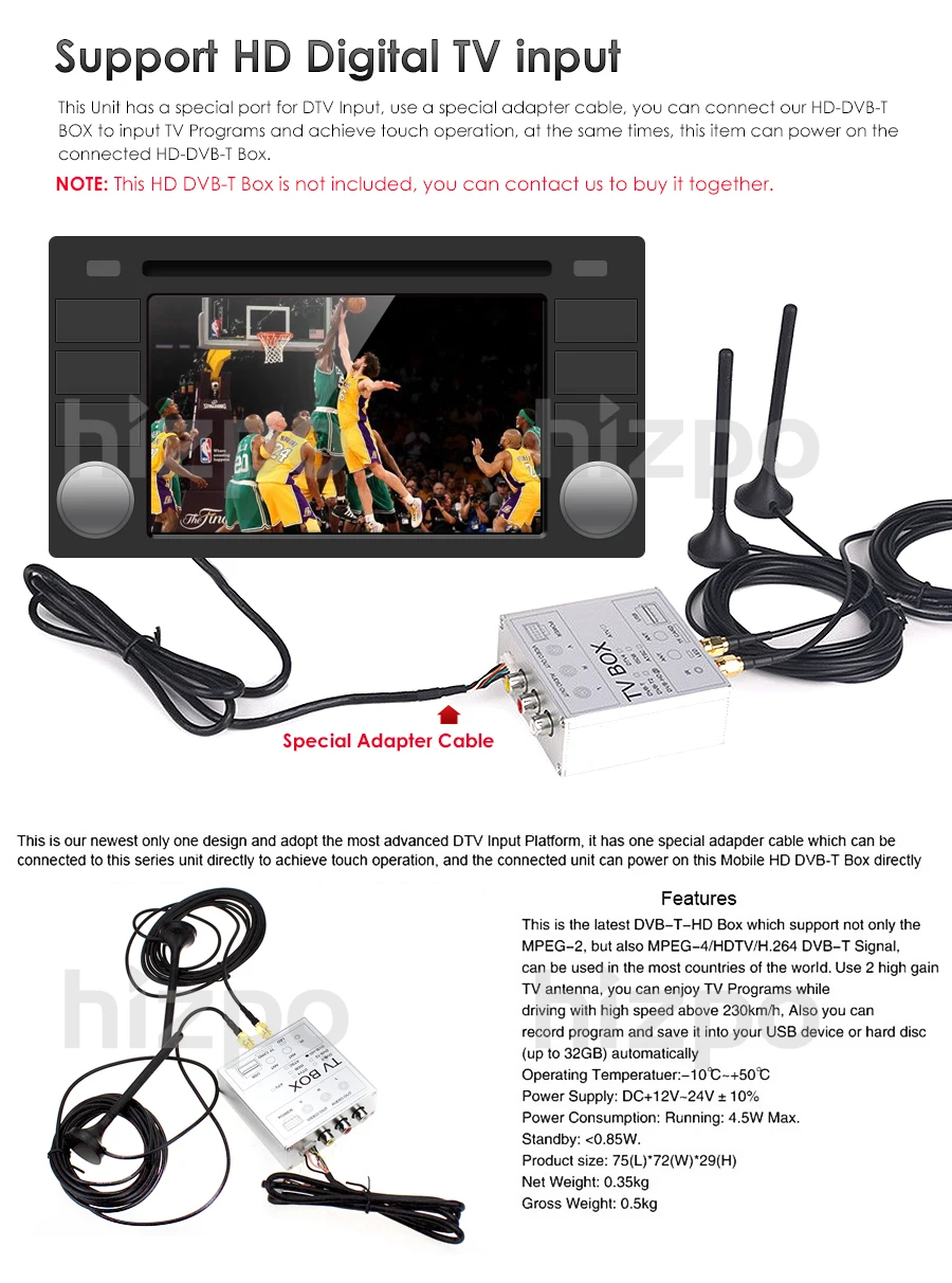 

HD-DVB /HD-DVB-T2 For Car DVD Player