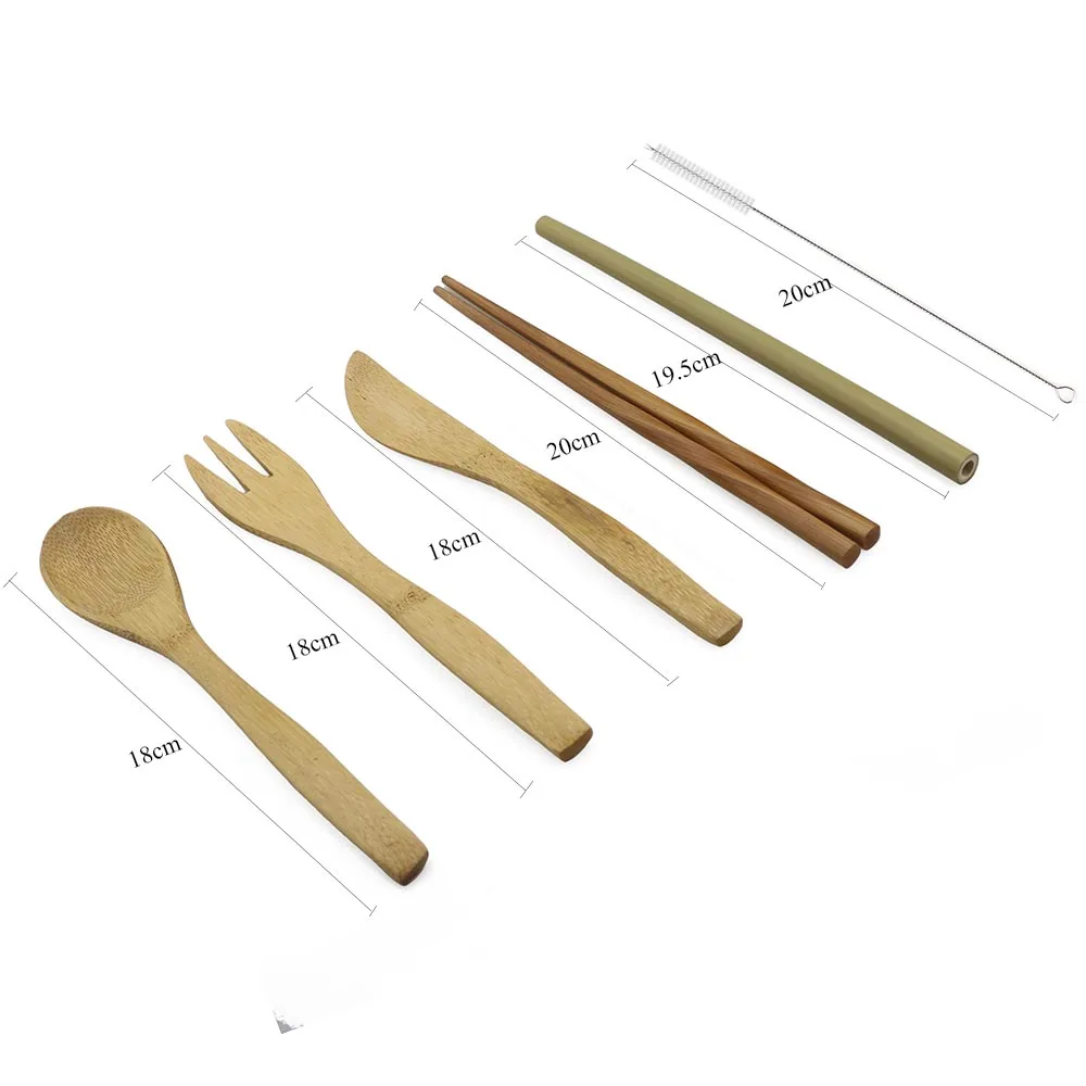 

4-Pcs Wood Bamboo Tableware Set Flatware Cutlery Stainless Steel 304 Utensils Kitchen Dinnerware include Knife Fork Spoon Set