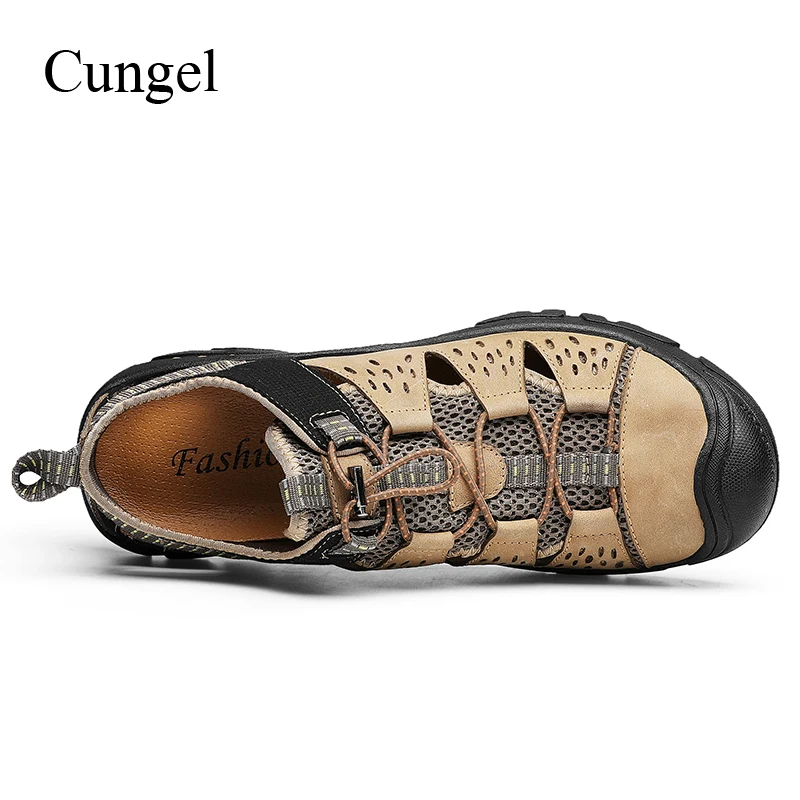 Cungel الرجال في الهواء الطلق حذاء للسير مسافات طويلة الربيع/الصيف تنفس لينة الصنادل الجبلية تسلق أحذية الإرتحال عدم الانزلاق أحذية مشي