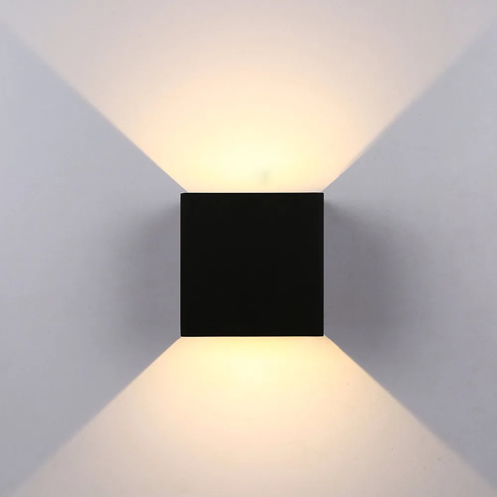 Montado ao ar Conduzida da Parede Lâmpada para Corredor de Jardim à Prova Breve Moderno Cubo Ajustável Superfície Livre Luz Arandela d' Água Ip65 12 w 3 Luminárias de parede externas