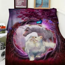 Одеяло s Мягкий Плюшевый супер теплый диван кровать одеяло пледы страна чудес Белый Единорог кошка бабочка животное Толстый Тонкий плед