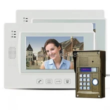7 ” Key Touch LCD Video de la puerta teléfono Video Intercom IR cámara contraseña bloqueo de visión nocturna 1V2