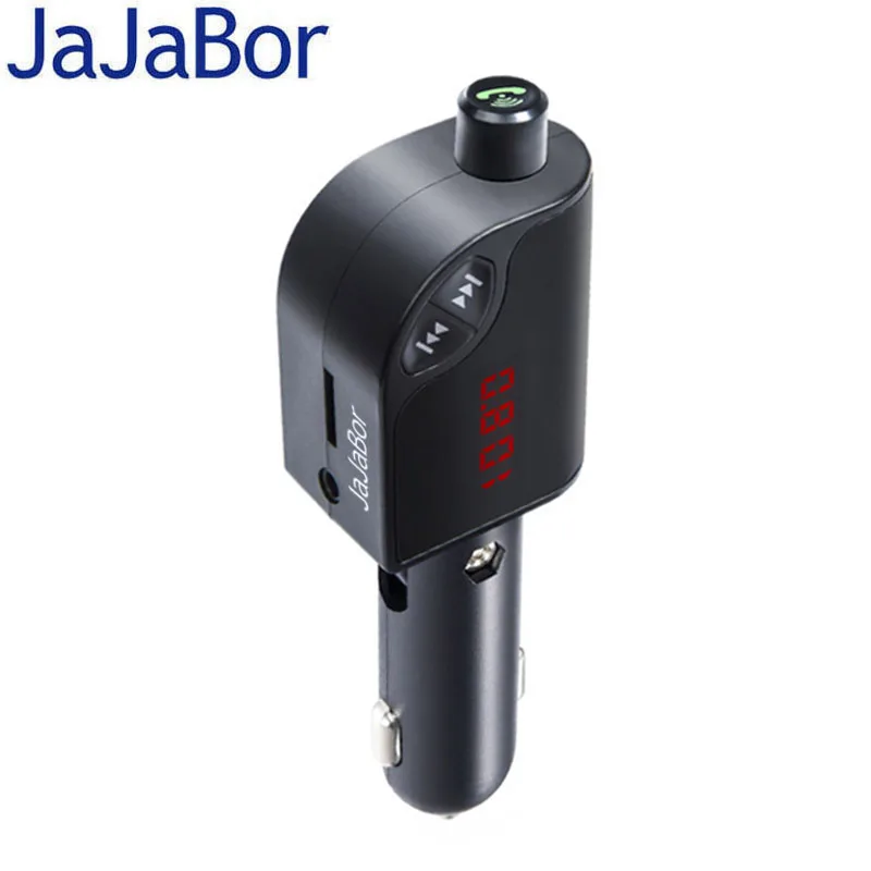 JaJaBor Bluetooth Car Kit Wireless Handsfree Calling FM Transmitter 3.5MM AUX Audio Music MP3 Player Dual USB Car Charger