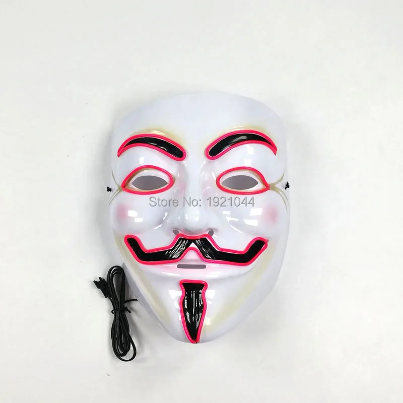 10 видов цветов Выберите высококачественную светящаяся маска EL Wire V для вендетты