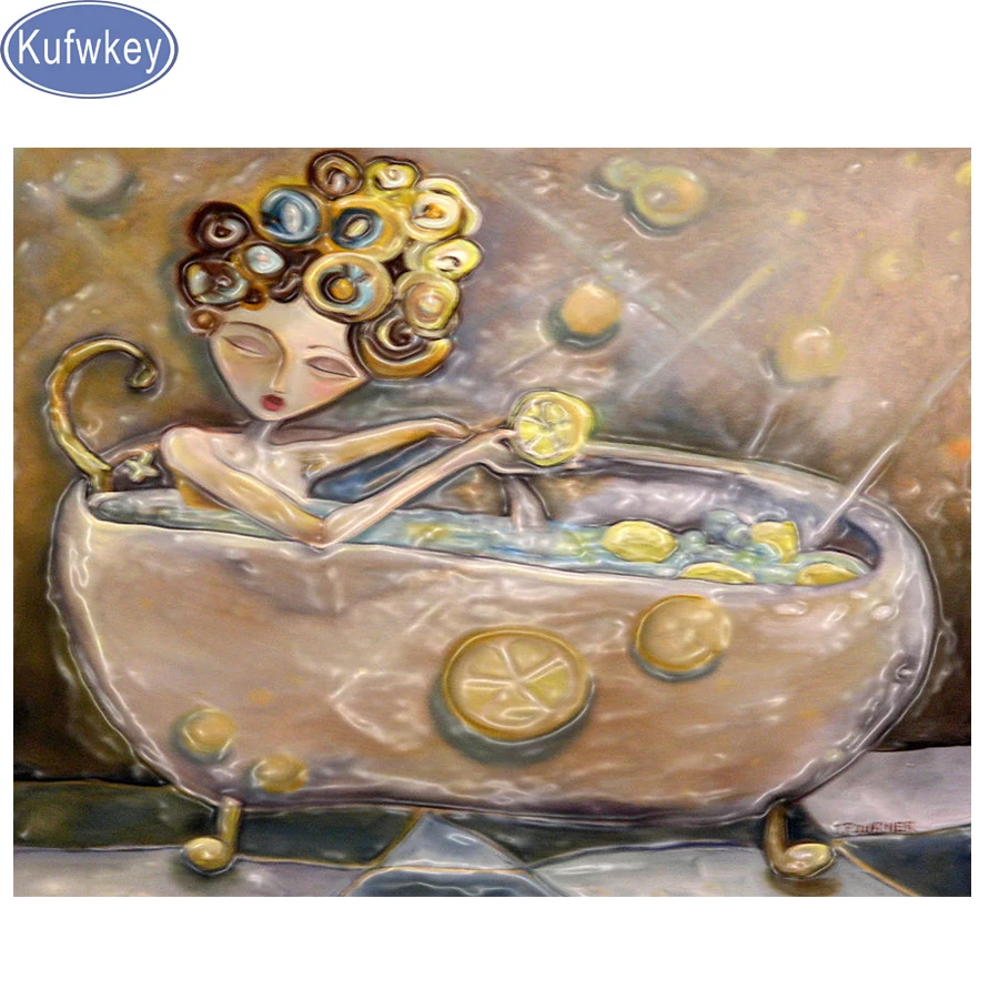 Diamond embroidery bathroom room decor full square round Diamond