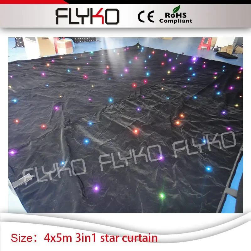 

wedding centrepiece flashing lighting effect star light 4m*5m led dj light curtain star twilking dj booth