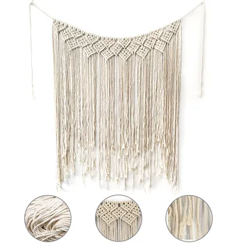 

Macrame Wall Hanging Cotton Handmade Woven Wall Tapestry Large Boho Wedding Backdrop Decor XHC88