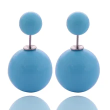 13 Colors New Arrival Classic Cheapest Solid Candy Colors Double Sides Big Pearl font b Earrings