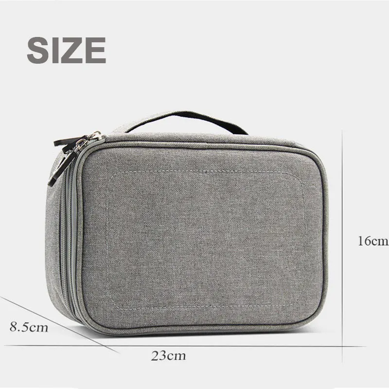 Najtaniej Wodoodporna 2 warstwy USB torba do przechowywania kabli elektronicznych organizator pokrowiec na cyfrowe gadżety podróży telefon komórkowy ładowanie mobilne uchwyt ładowarki