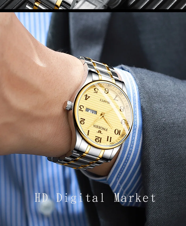 Часы мужские деловые водонепроницаемые кварцевые мужские часы с датой модные часы из нержавеющей стали для мужчин Relogio Masculino