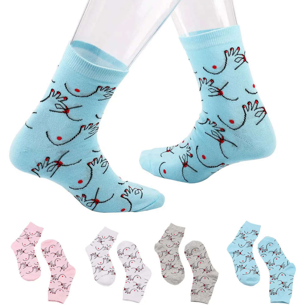 Harajuku Women Socks Red nails Print Keep Warm Cotton Skateboard Sock Comfortable Floor funny Socks Drop Shipping