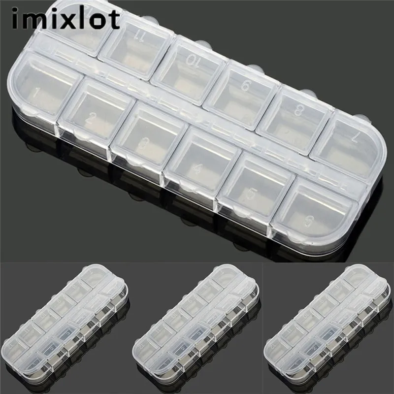 Пластиковая круглая прямоугольная прозрачная коробка imixlot для пирсинга тела