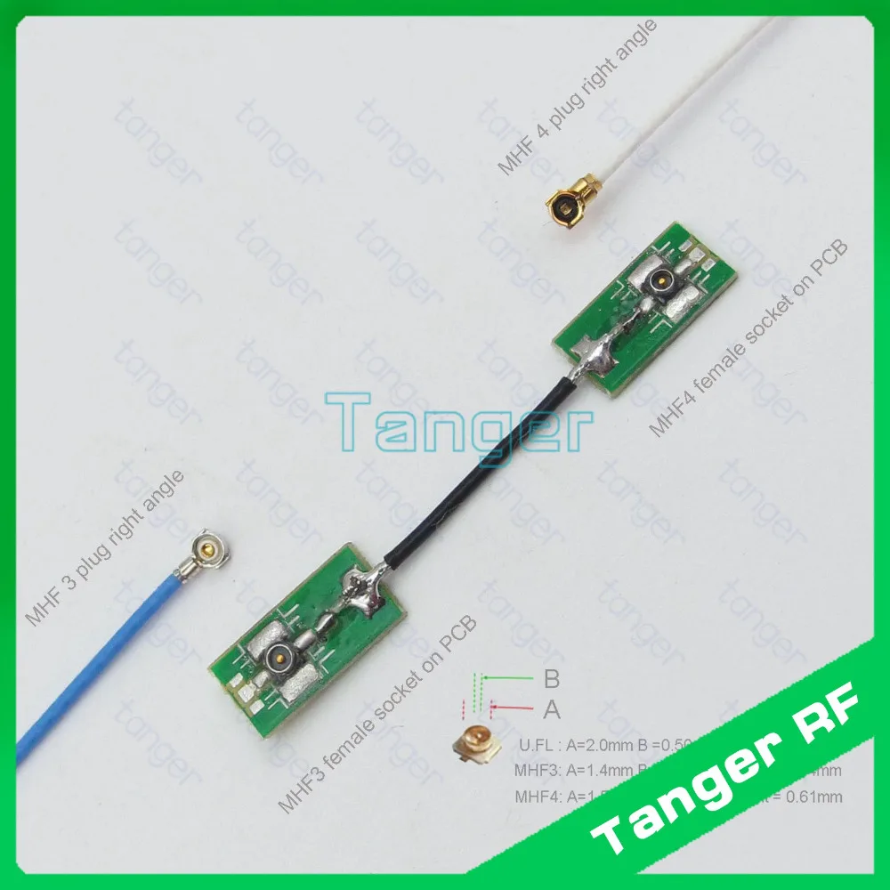 

MHF3 MHF 3 to MHF 4 female on PCB socket female OD 1.13mm diameter Pigtail Jumper Cable 5cm 2inch 2" 2in for Wifi Router Antenna