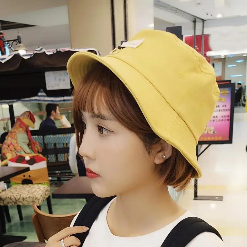 Metal Circle Bucket Casual Cap Women Cute Summer Sun Hat Korean Style