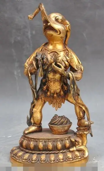 

song voge gem S6828 Tibet Buddhism Joss Bronze Gilt Elephant Jambhala wealth god buddha money statue