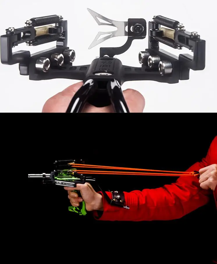 Мощная Лазерная Рогатка для стрельбы по мишени, складывающаяся на запястье катапульта для рыбалки, стрела с зажимом для охоты и аксессуаров