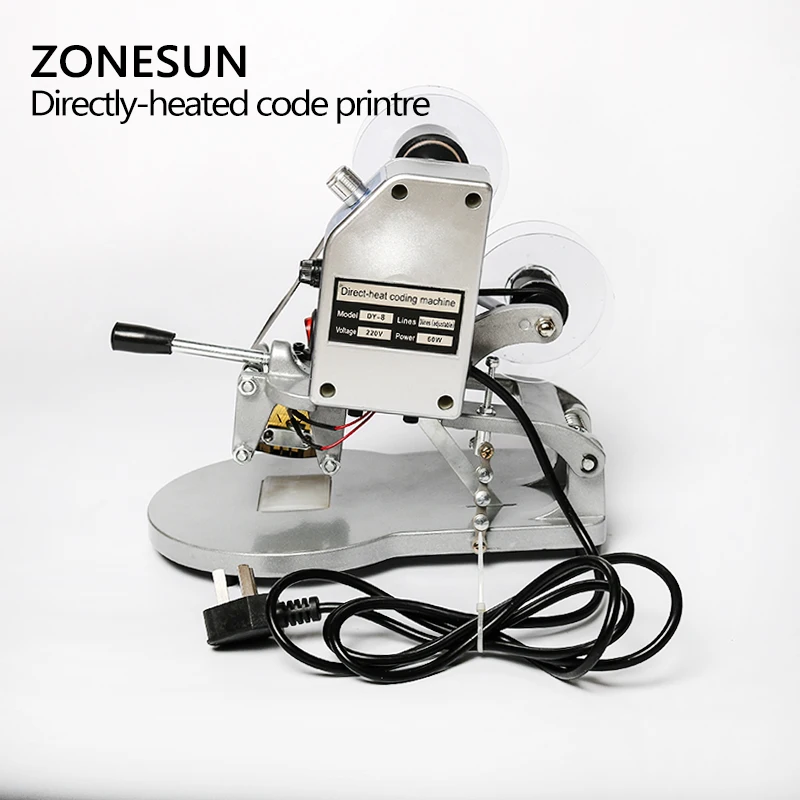 ZONESUN DY-8 цветная лента Горячая печатная машина прямой тепловой фольги ручной штамп принтер кодировочная машина Дата ленточный кодер