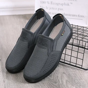 

UPUPER 38-48 Men Casual Shoes Breathable Mesh Men Sneakers Summer Slip On Shoes Male Loafers Flats Footwears Men Shoes 2020
