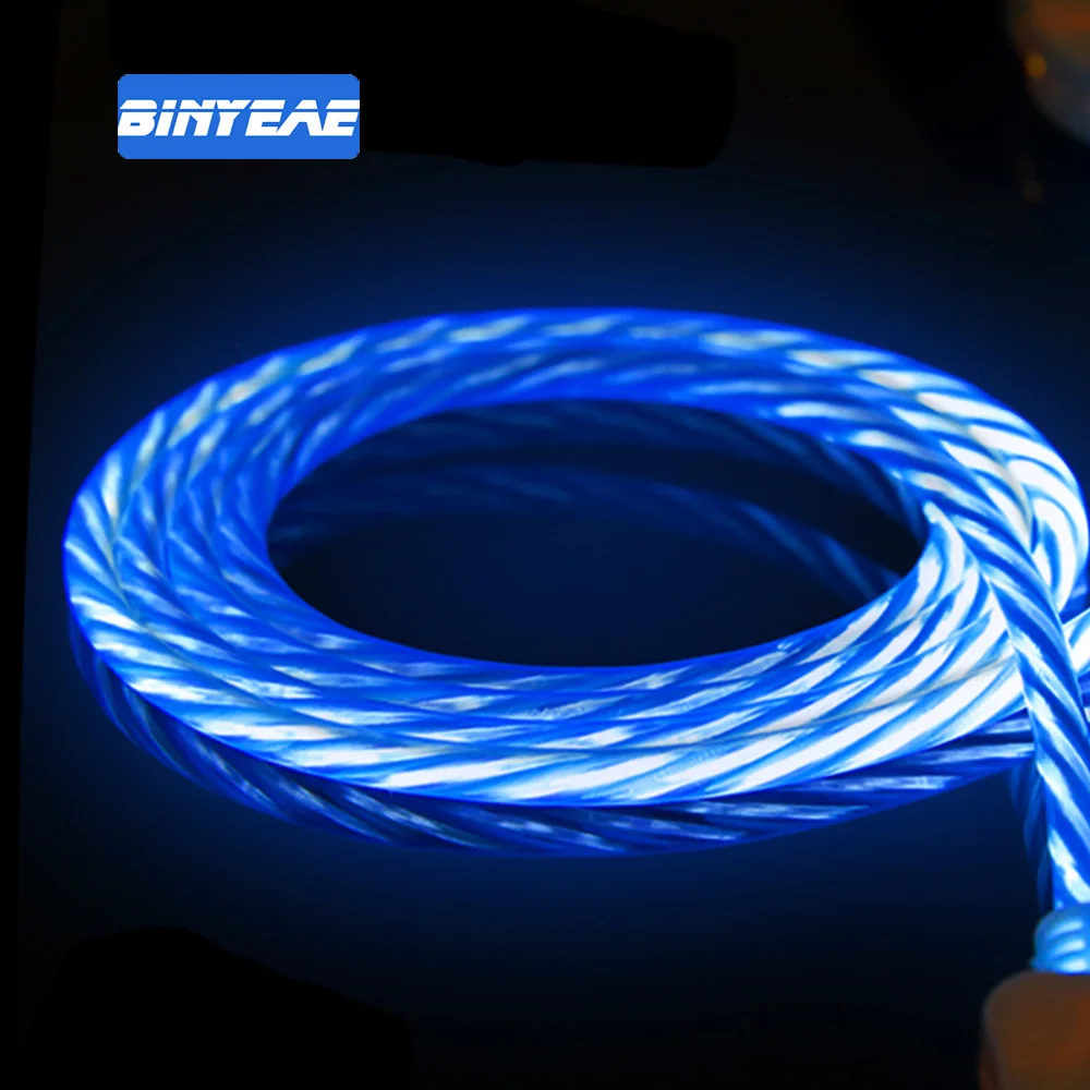 

1M Colorful LED Light Luminous Phone Charger Charging Data Transfer Line Cord Cable for Iphone Micro Usb To Lighting Adapter