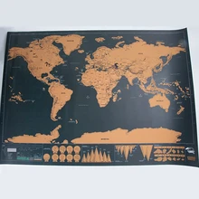 Large Size Deluxe Erase World Travel Map Scratch Off Tour World Map Stickers Travel Scratch Map Room Home Office Decoration Gift