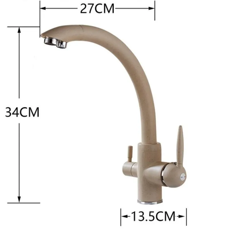 

Swivel Drinking Water Kitchen Faucets 360 Degree Rotation with Water Purification Features Double Handle Tri Flow 3 Way Filter