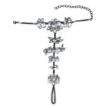 Fashion Women Rhinestone Flower Anklet Barefoot Sandals Summer Beach Foot Anklets Chain Boho Jewelry M23