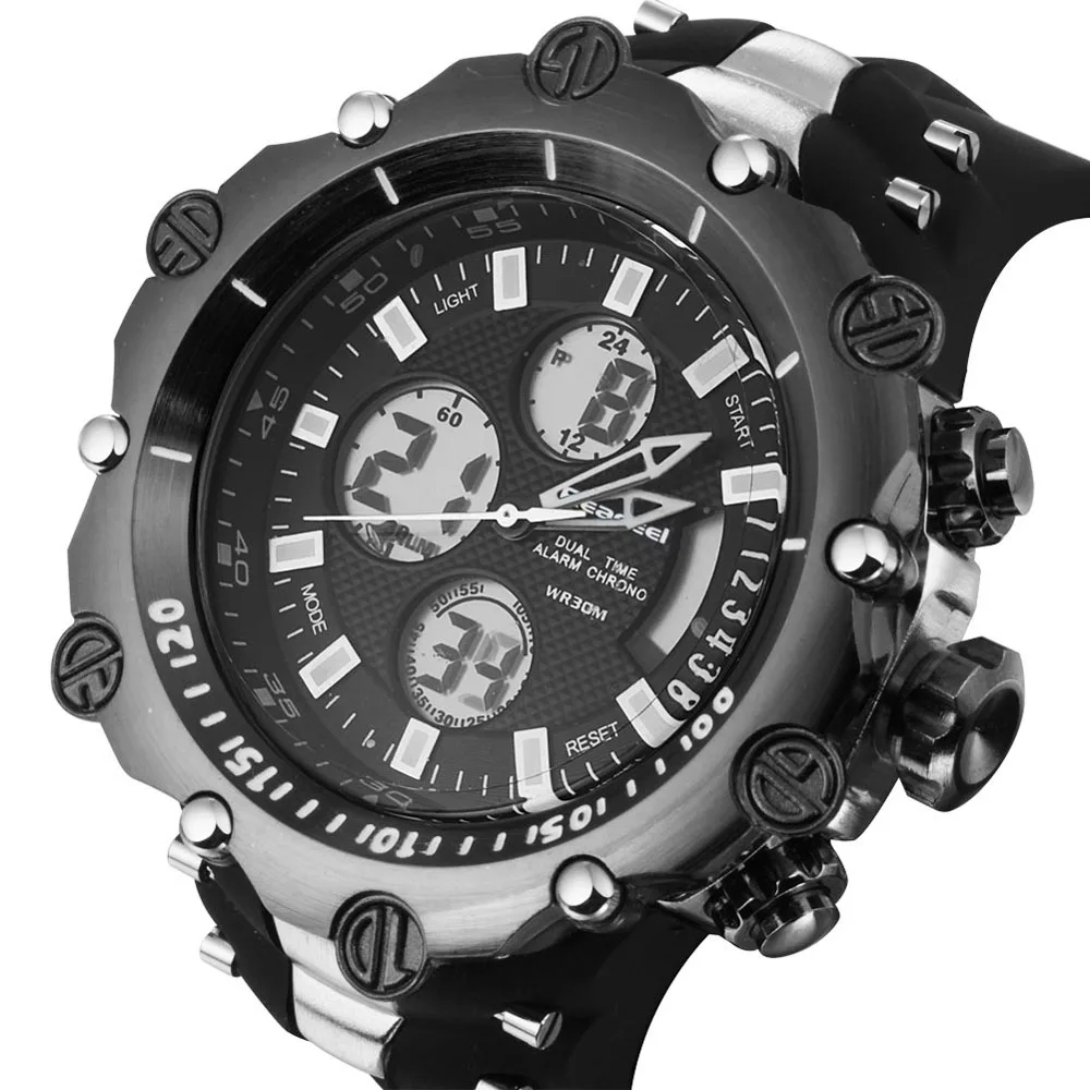  Top sport men watch famous brand man male luxury fashion sport military digital men army LED busein