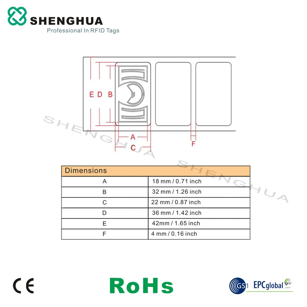 1000 шт./roll для печати читаемым UHF RFID смарт тег Чужеродных H3 Чип высокая
