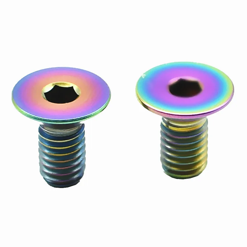 

Titanium Bolt Ti Bolts for Bicycle M5 x10/12/15mm Flat Head Hexagon Socket Gold/Multicolor 4/6/24pcs Ti Screw Ti Fastener
