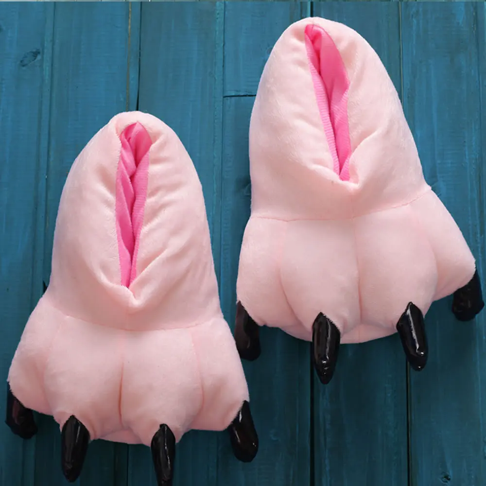 

Animal Paw winter Warm Slippers Home Shoes Antiskid Soft Soles Christmas Gifts Cartoon Plush Indoor For Animal Pajamas