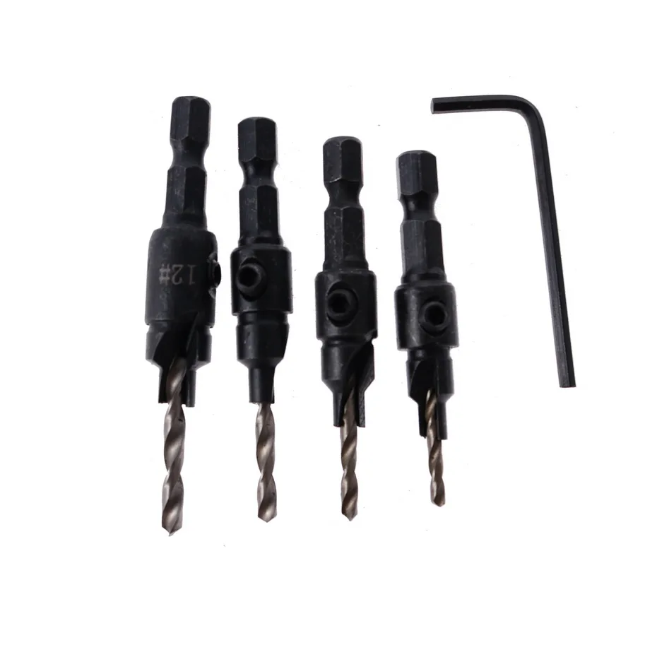 Buy 4pcs/set HSS Screw Countersink Drill Bit Set Quick