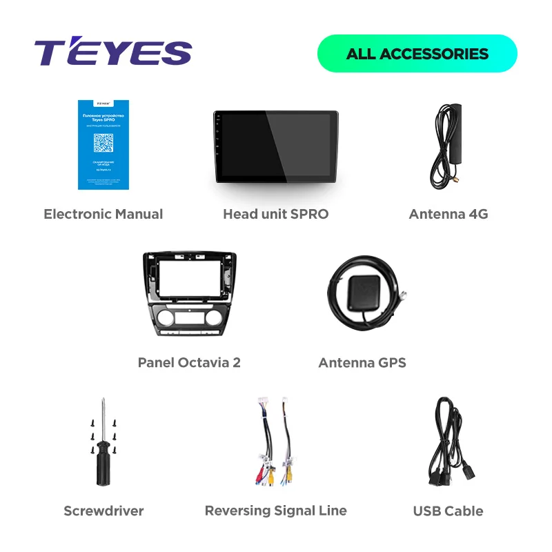 TEYES SPRO Штатная магнитола для Шкода Октавия 2 Skoda Octavia 2 A5 2008 2010 2011 2012 2013 Android 8.1, до 8-ЯДЕР, до 4+ 64ГБ 32EQ+ DSP 2DIN автомагнитола 2 DIN DVD GPS мультимедиа автомобиля головное устройство