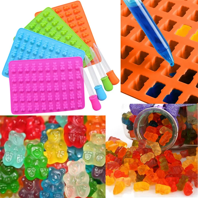 New Arrival 50 Cavity Silicone Gummy Bear Chocolate Mold Candy Maker