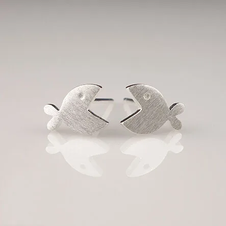 Seanlov модные ювелирные изделия S925 Love Eat Fish серьги-гвоздики оптовая продажа