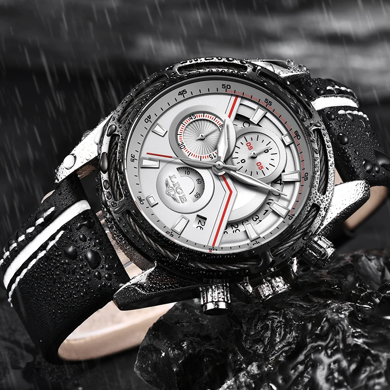 

Luxury Brand LIGE Watch Men's Fashion Sport Military Quartz Watch Men's All Steel Business Waterproof Men's Relogio Masculino