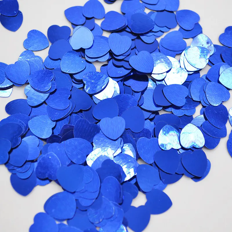 500 шт сверкающие арклические конфетти сплошной цвет Сердце Конфетти DIY любовь для свадьбы праздничные украшения для стола поставки - Цвет: royal blue