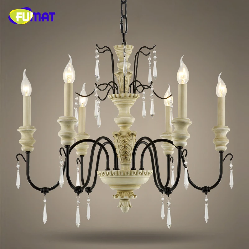 

FUMAT K9 Crystal Chandeliers European Vintage Suspension Lamp Living Room Dining Room Lamp Loft Art Deco Crystal Light Fixtures