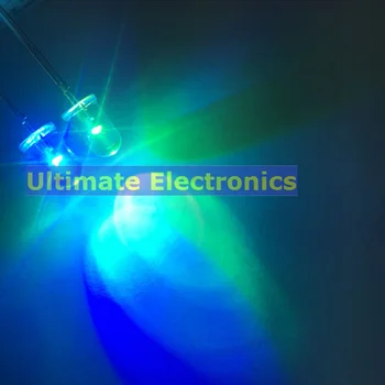 

100pcs Water clear LED Round Top RGB fast flashing slow flashing colorful 5MM Alternating colorful F5