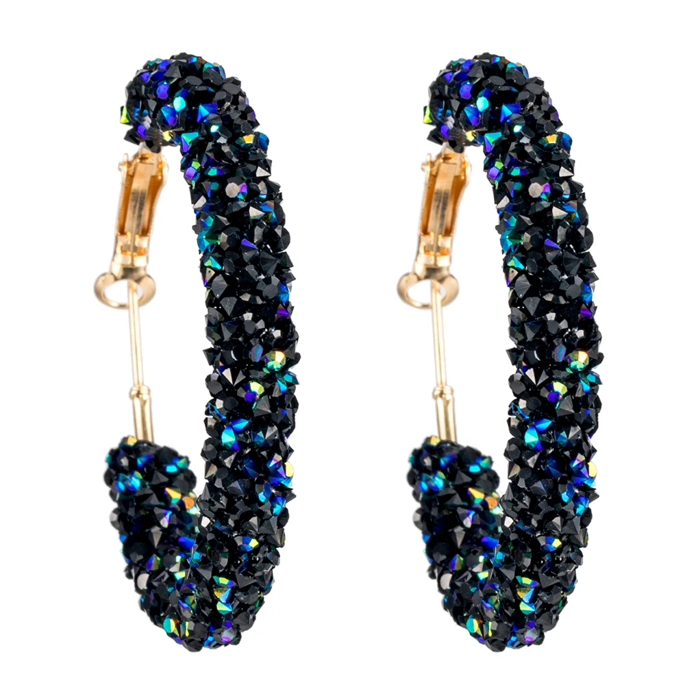 

Fashion charm Round earrings crystal earrings rhinestone bright round geometric earrings women's jewelry