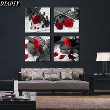 Пользовательские фото, алмазная вышивка, красная роза, цветы. тон 5D DIY алмазная живопись свадебные украшения, ремесленные вышивки крестом ремесла